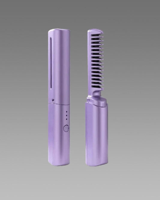 Portable Mini Hair Straightener | Rechargeable Mini Adjustable Hair Straightener Hot Comb