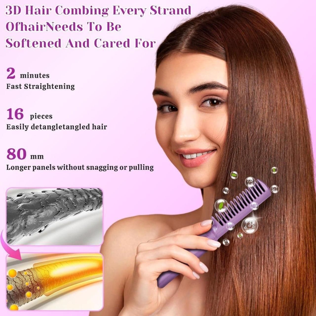 Portable Mini Hair Straightener | Rechargeable Mini Adjustable Hair Straightener Hot Comb
