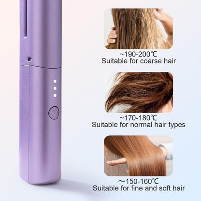 Portable Mini Hair Straightener | Rechargeable Mini Adjustable Hair Straightener Hot Comb